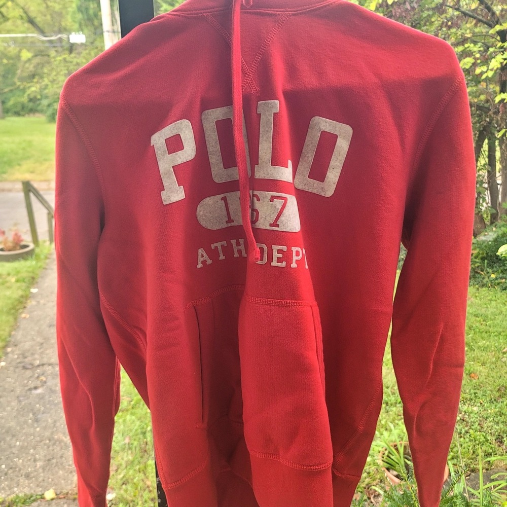Polo Ralph Lauren Men's Red Hoodie Pullover Size Small